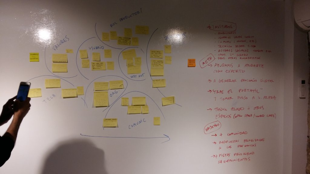 Distribution of key areas for further collaborative inquiry, on the right more related to the development of the tool, on the left more related to broader issues or academic research topics